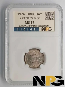 1924 Uruguay 2 Centesimos