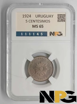 1924 Uruguay 5 Centesimos 1924 Uruguay 5 Centesimos