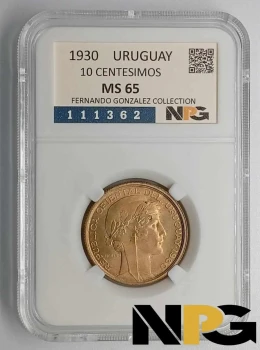 1930 Uruguay 10 Centesimos 1930 Uruguay 10 Centesimos