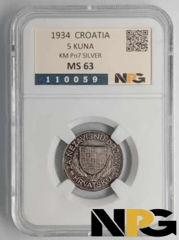 1934 Croatia 5 Kuna