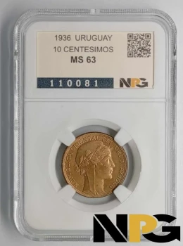 1936 Uruguay 10 Centesimos