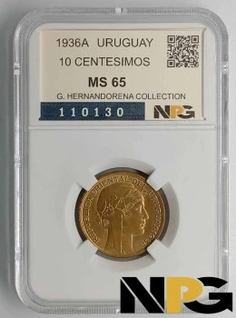 1936A Uruguay 10 Centesimos