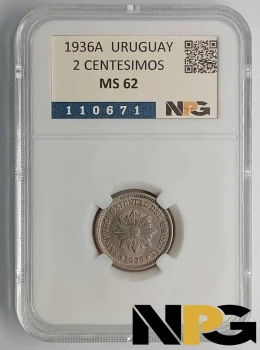 1936A Uruguay 2 Centesimos