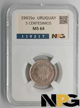 1941So Uruguay 5 Centesimos 1941So Uruguay 5 Centesimos