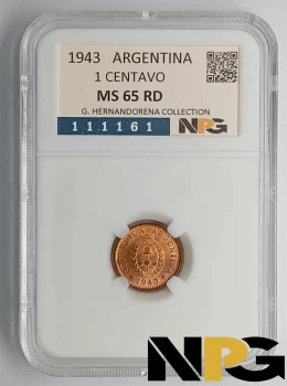 1943 Argentina 1 Centavo 1943 Argentina 1 Centavo