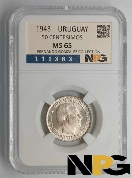 1943 Uruguay 50 Centesimos 1943 Uruguay 50 Centesimos