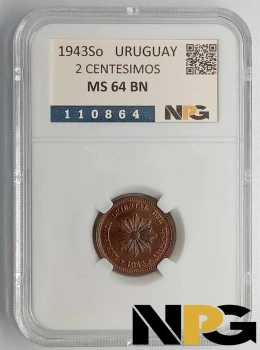 1943So Uruguay 2 Centesimos