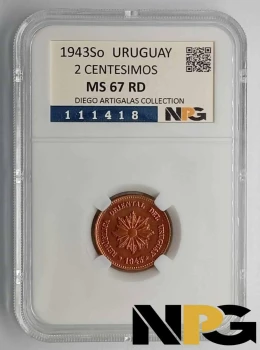 1943So Uruguay 2 Centesimos