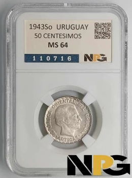1943So Uruguay 50 Centesimos