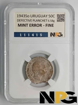 1943So Uruguay 50 Centesimos