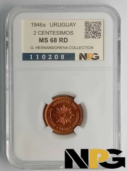1946s Uruguay 2 Centesimos