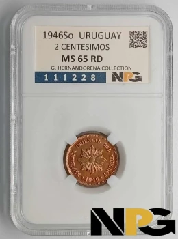 1946So Uruguay 2 Centesimos 1946So Uruguay 2 Centesimos