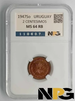 1947So Uruguay 2 Centesimos 1947So Uruguay 2 Centesimos