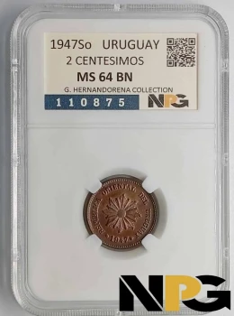 1947So Uruguay 2 Centesimos