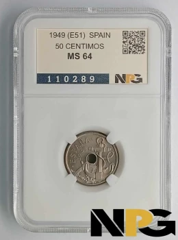 1949 (E51) Spain 50 Centimos