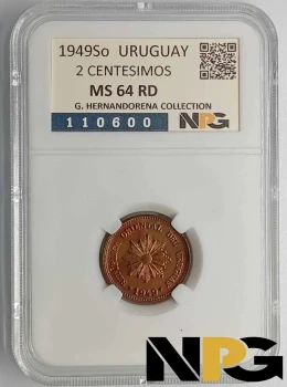 1949So Uruguay 2 Centesimos 1949So Uruguay 2 Centesimos