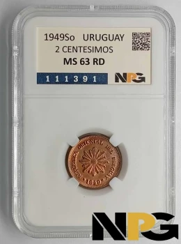1949So Uruguay 2 Centesimos