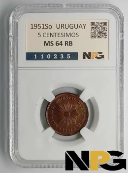 1951 Uruguay 5 Céntimos