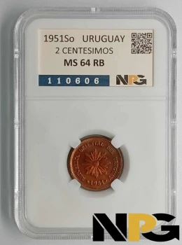 1951So Uruguay 2 Centesimos 1951So Uruguay 2 Centesimos