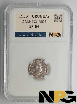 1953 Uruguay 2 Centesimos