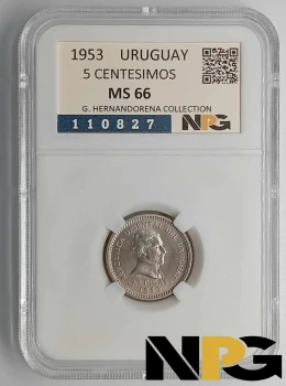 1953 Uruguay 5 Centesimos