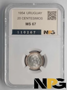 1954 Uruguay 20 Centesimos