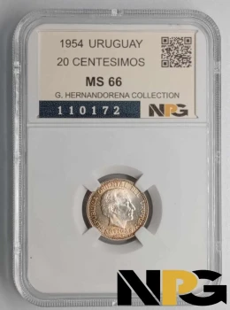 1954 Uruguay 20 Centesimos