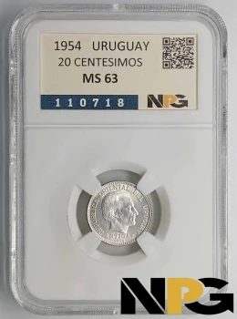 1954 Uruguay 20 Centesimos