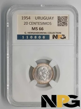1954 Uruguay 20 Centesimos 1954 Uruguay 20 Centesimos