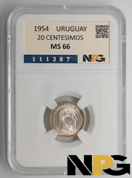 1954 Uruguay 20 Centesimos