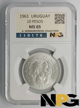 1961 Uruguay 10 Pesos