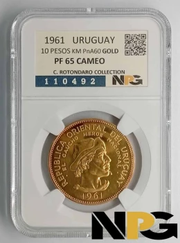1961 Uruguay  10 PESOS KM PnA60