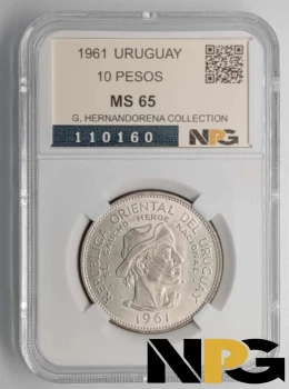 1961 Uruguay 10 Pesos