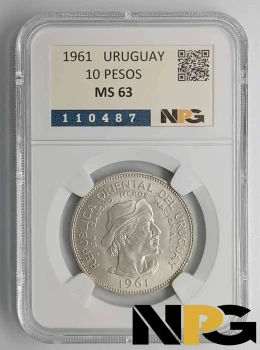 1961 Uruguay 10 Pesos