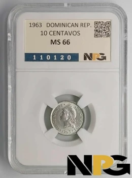 1963 Dominican Republic 10 Centavos