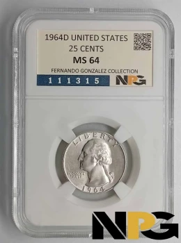 1964D USA 25 CENTS