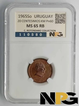 1965So Uruguay 20 Centesimos