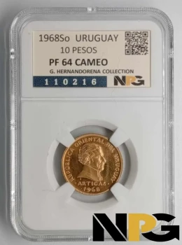 1968s Uruguay 10 Pesos