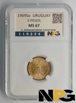 1969s Uruguay 5 Pesos
