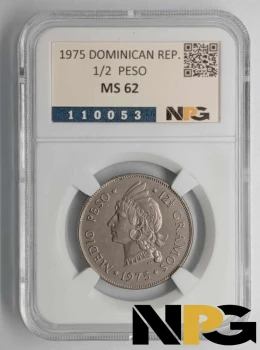1975 Dominican Republic 1/2 Peso