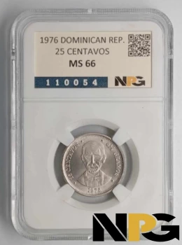 1976 Dominican Republic 25 Centavos