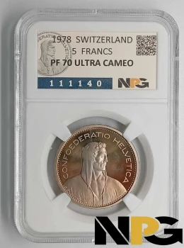 1978 SUIZA 5 FRANCS