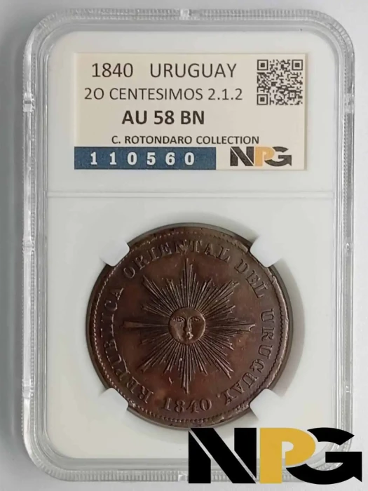 1840 Uruguay 20 Centesimos