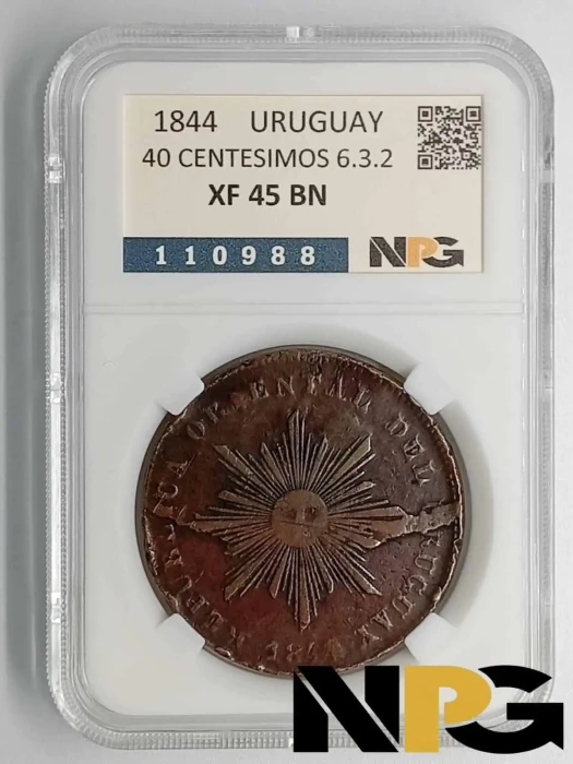 1844 Uruguay 40 CENTESIMOS 6.3.2