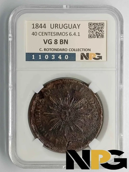 1844 Uruguay 40 Centesimos 6.4.1.
