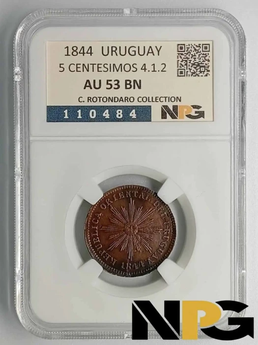 1844 Uruguay  5 Centesimos 4.1.2