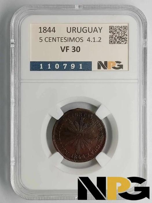 1844 Uruguay 5 CENTESIMOS 4.1.2