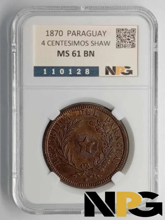 1870 Paraguay 4 Centesimos