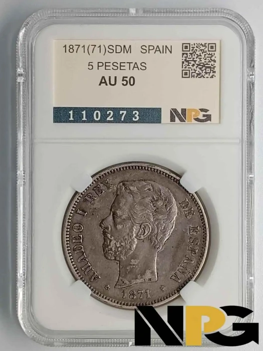 1871(71)SDM Spain 5 Pesetas