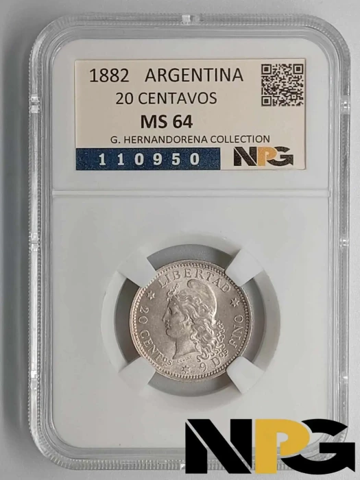 1882 Argentina 20 Centavos